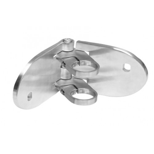Reversible Side Fixing Clamp round Plate to suit 42.4mm o/d-Grade 316 Satin Polished
